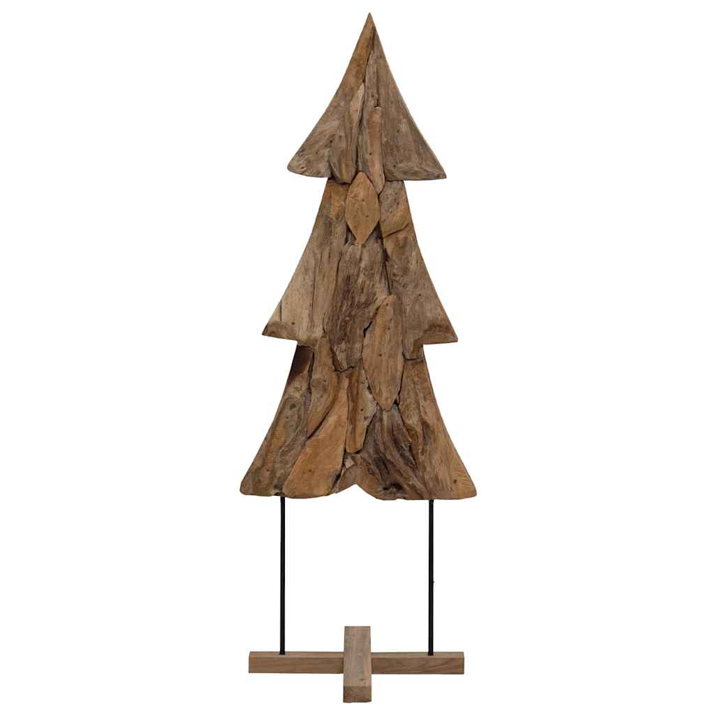 vidaXL Weihnachtsbaum mit Ständer Braun 90 cm Massivholz Teak