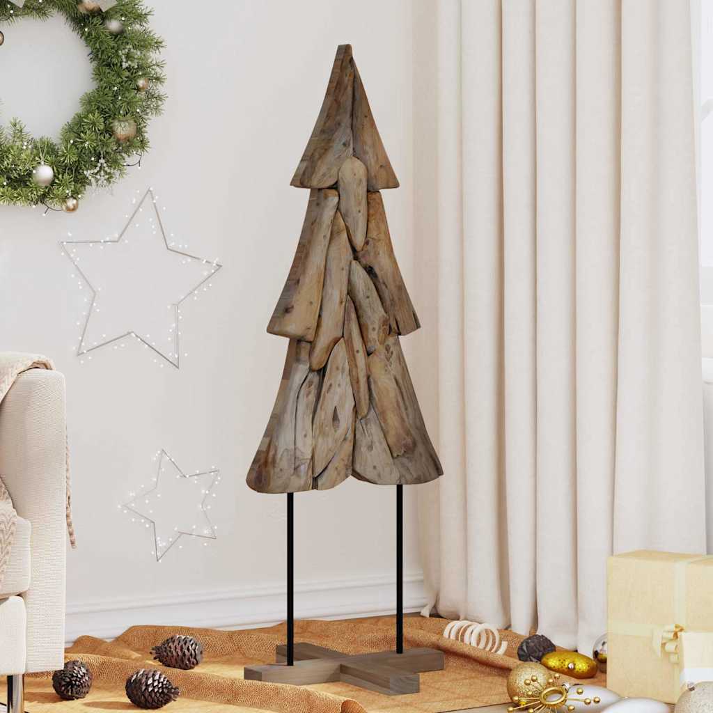 vidaXL Weihnachtsbaum mit Ständer Braun 90 cm Massivholz Teak