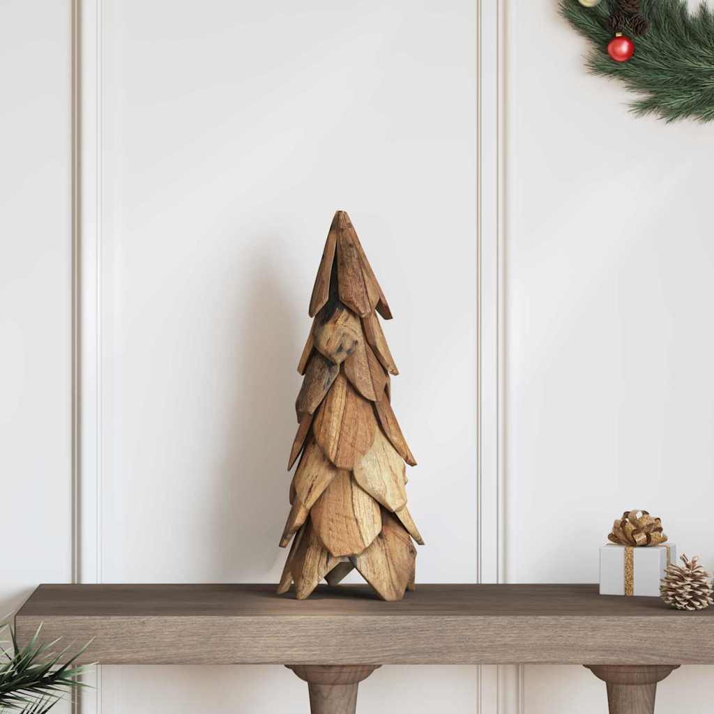 vidaXL Weihnachtsbaum mit Ständer Braun 50 cm Massivholz Teak