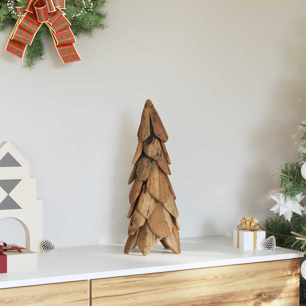 vidaXL Weihnachtsbaum mit Ständer Braun 50 cm Massivholz Teak