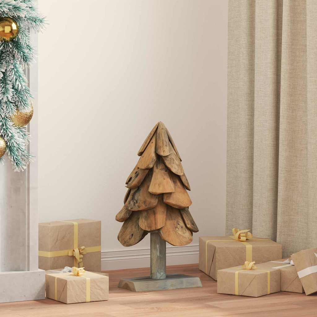 vidaXL Weihnachtsbaum mit Ständer Braun 60 cm Massivholz Teak
