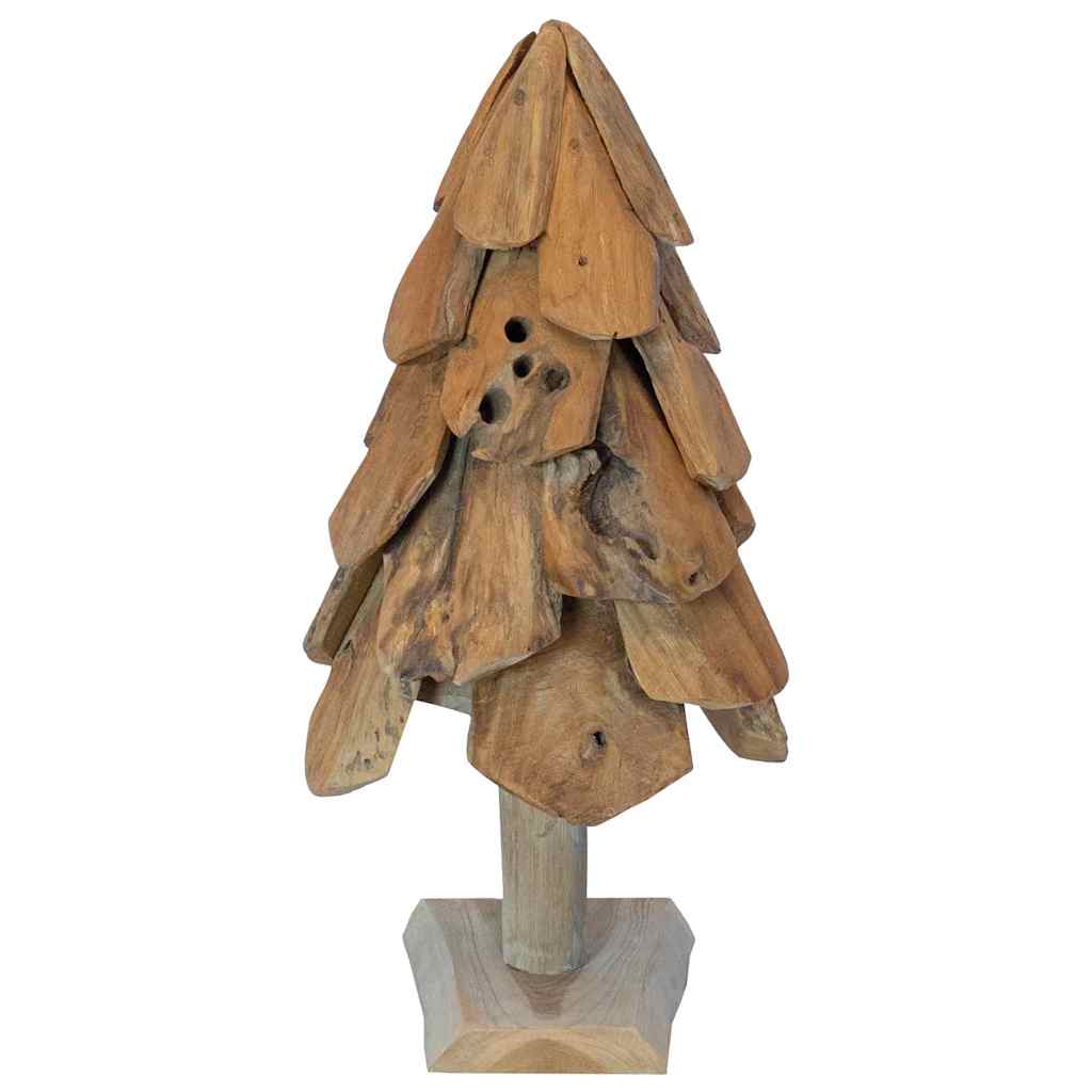 vidaXL Weihnachtsbaum mit Ständer Braun 60 cm Massivholz Teak