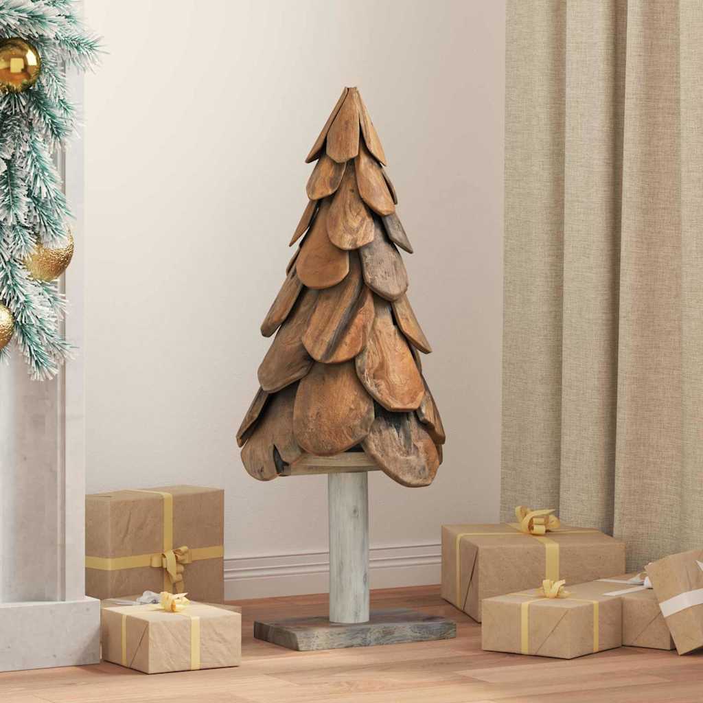 vidaXL Weihnachtsbaum mit Ständer Braun 60 cm Massivholz Teak