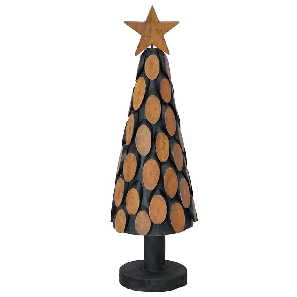 vidaXL Weihnachtsbaum mit Ständer Braun 60 cm Massivholz Teak