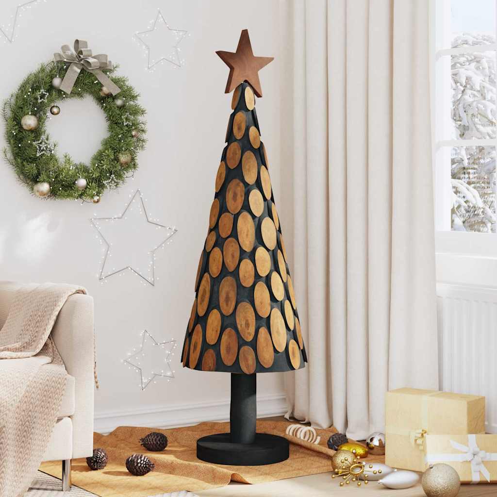 vidaXL Weihnachtsbaum mit Ständer Braun 60 cm Massivholz Teak