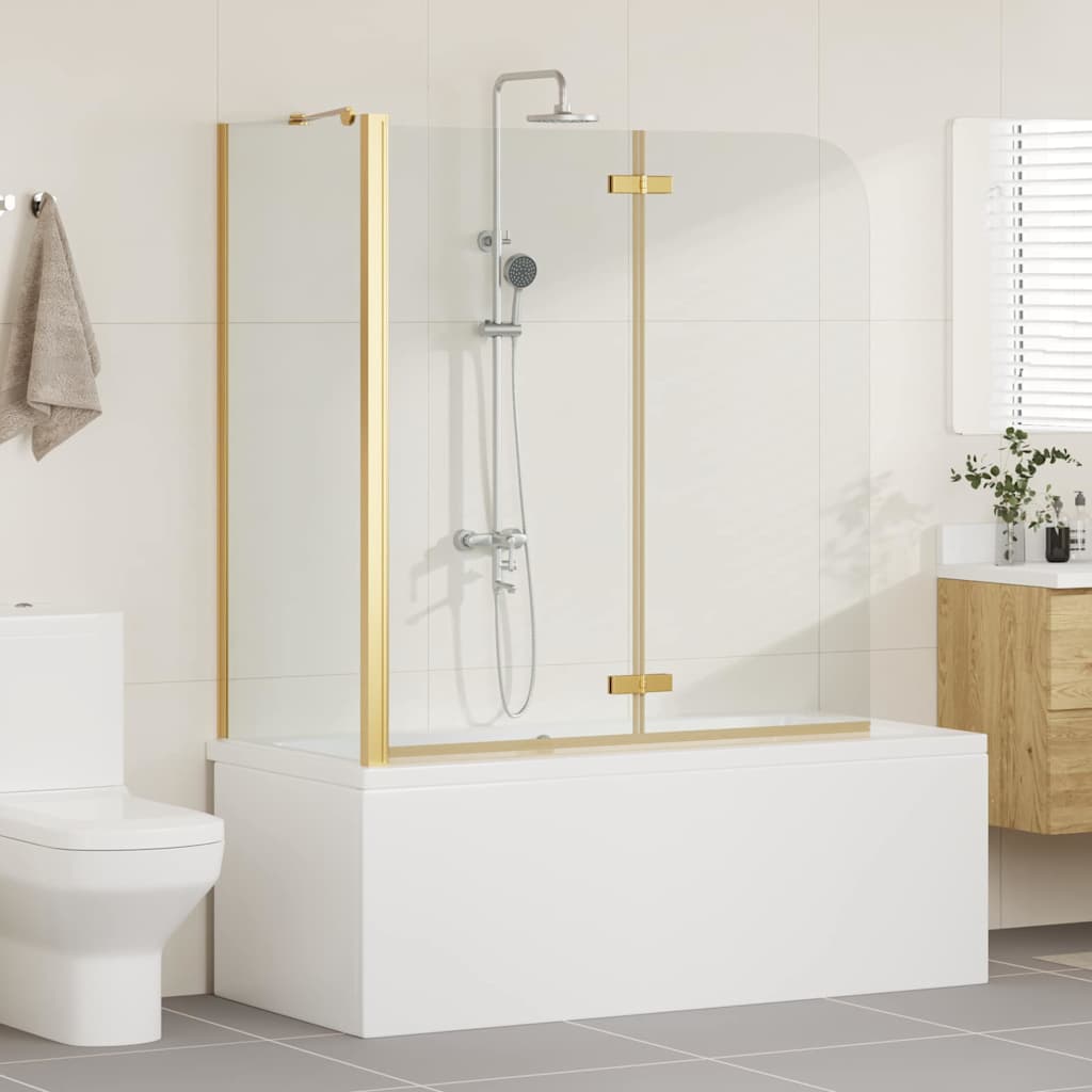 vidaXL Bad-Duschschirm Gold 120 x 68 x 130 cm