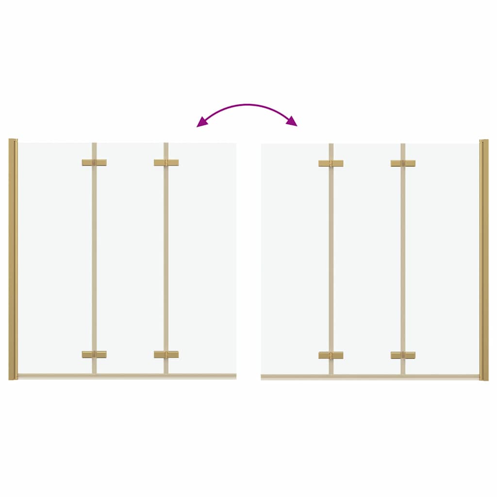 vidaXL Faltbare Duschtrennwand Gold 130 x 138 cm