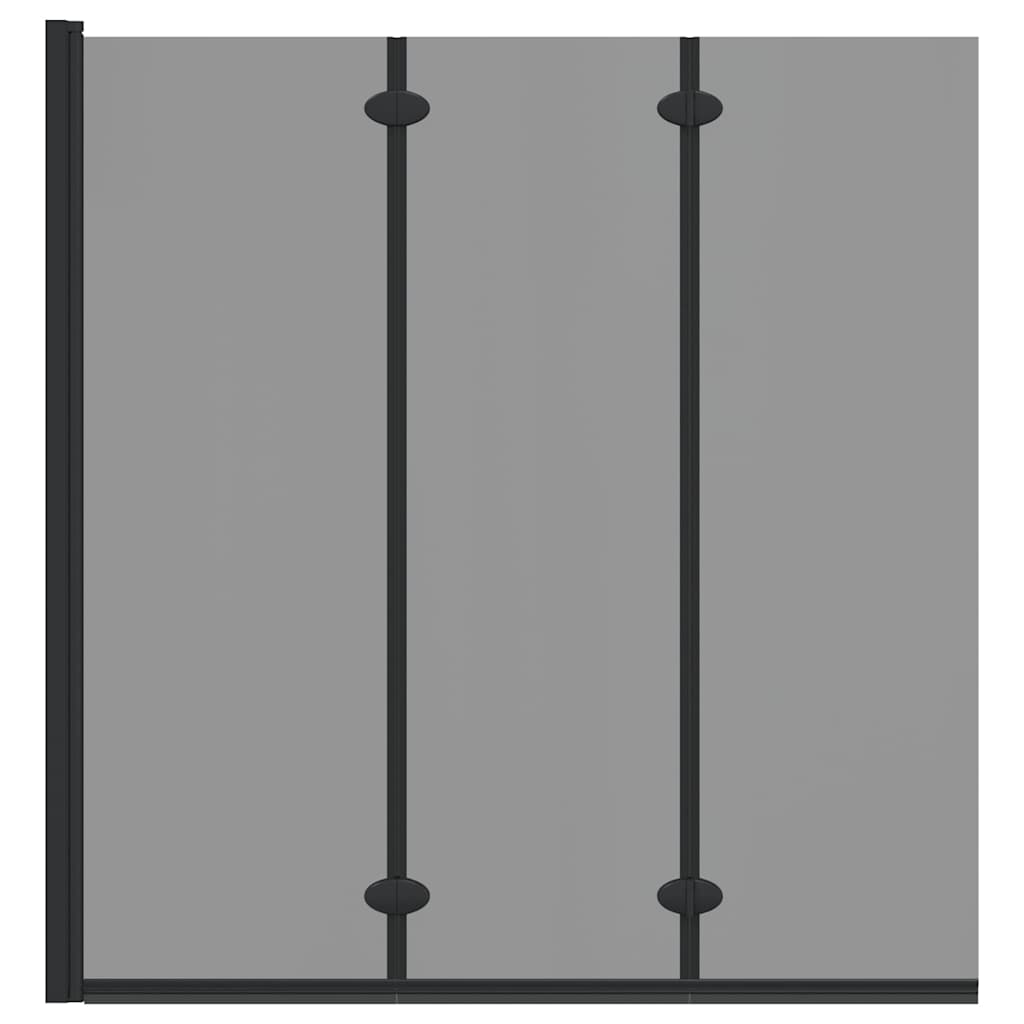 Bad-Duschschirm Schwarz 130 x 138 cm Gehärtetes Glas