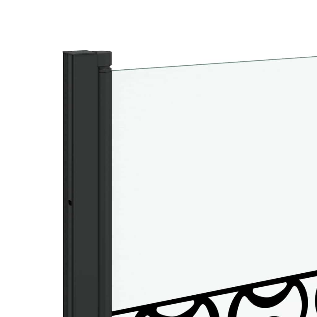 Duschabtrennung Schwarz und Transparent 130 x 130 cm Gehärtetes Glas