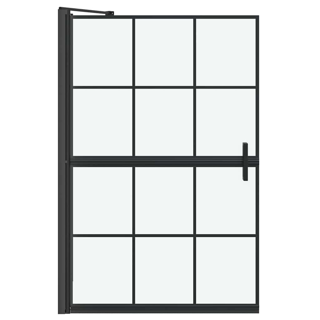vidaXL Bad-Duschschirm Schwarz und Transparent 116 x 68 x 128 cm