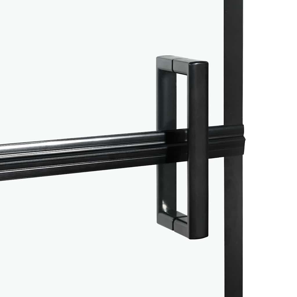 vidaXL Bad-Duschschirm Schwarz und Transparent 116 x 68 x 128 cm