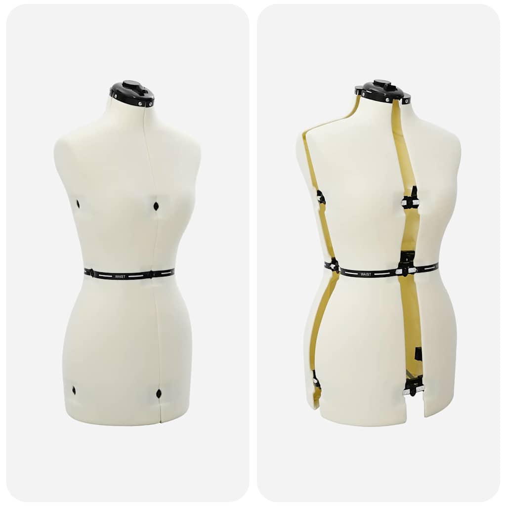 vidaXL Verstellbare Kleiderform für Damen Creme S Samt