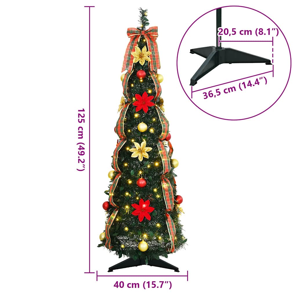 vidaXL Künstlicher Weihnachtsbaum mit 50 LEDs Grün 125 cm PVC