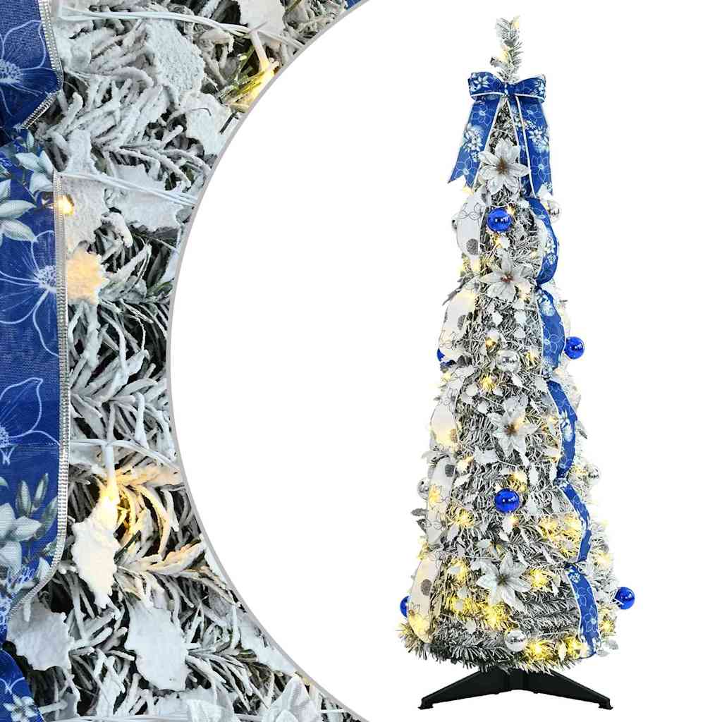 vidaXL Künstlicher Weihnachtsbaum mit 50 LEDs Weiß 120 cm PVC