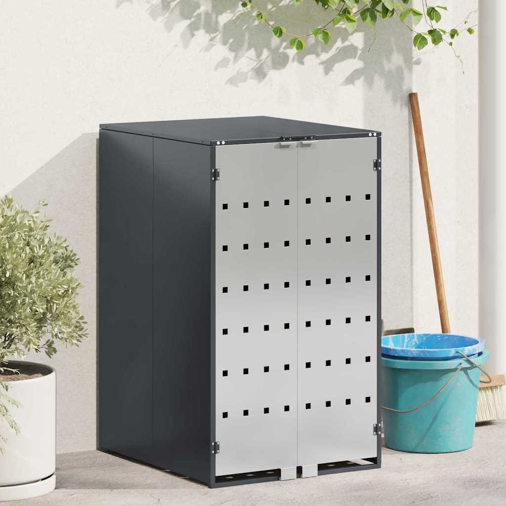 vidaXL Wagenmüllbehälter für 2 Behälter 136 x 77,5 x 115,5 cm Stahl