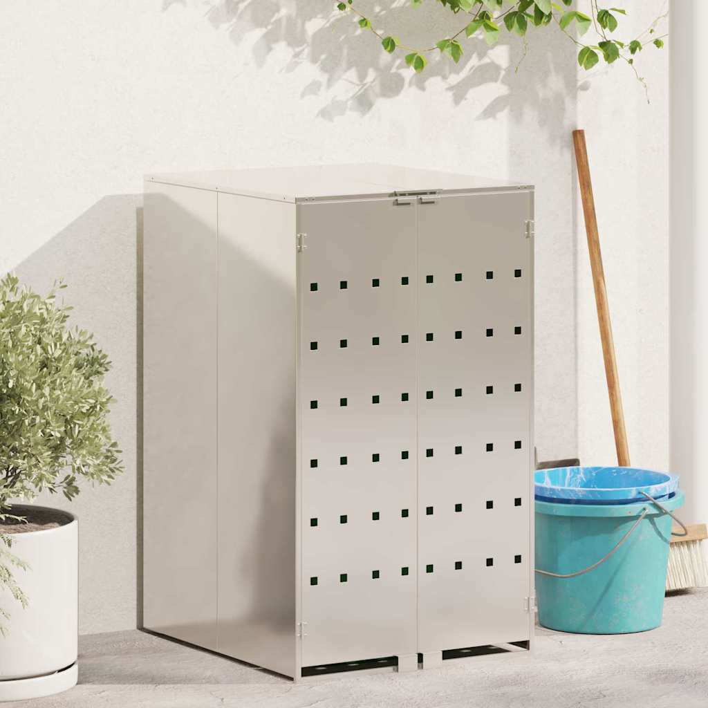 vidaXL Wagenmüllbehälter für 2 Behälter 136 x 77,5 x 115,5 cm Stahl