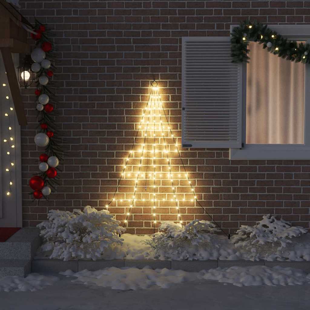 vidaXL LED Weihnachtsbaum mit Erdspießen Warmes Weiß 182 cm Metall