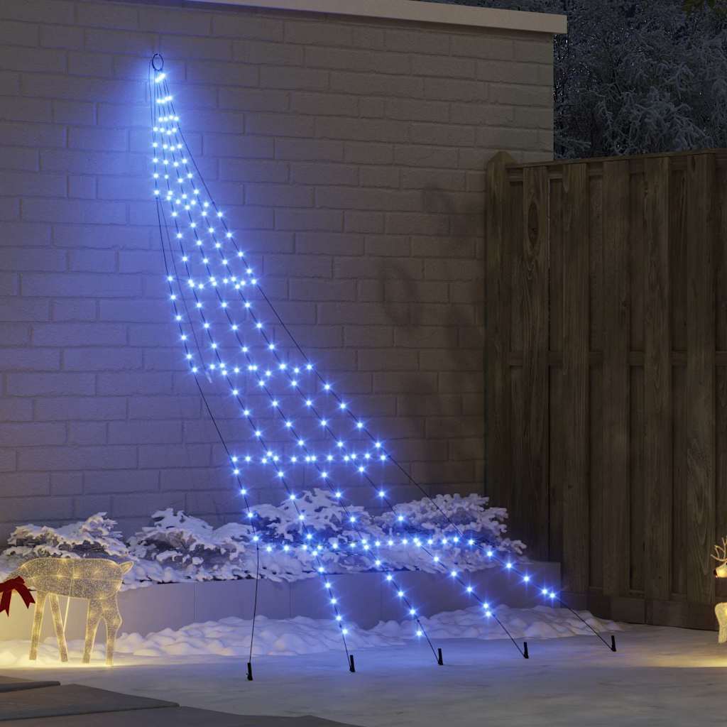 vidaXL LED Weihnachtsbaum mit Erdspießen Warmes Weiß 182 cm Metall