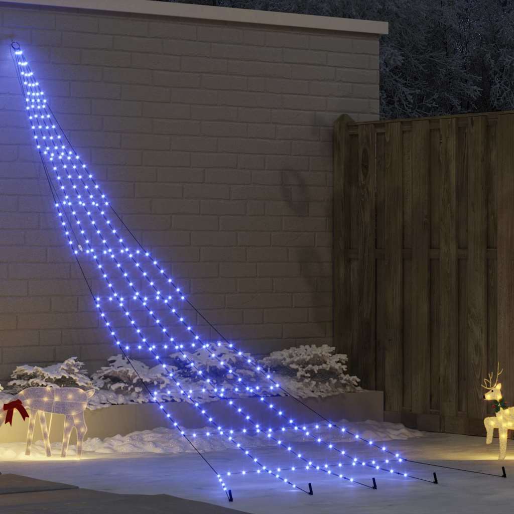 vidaXL LED Weihnachtsbaum mit Erdspießen Warmes Weiß 182 cm Metall