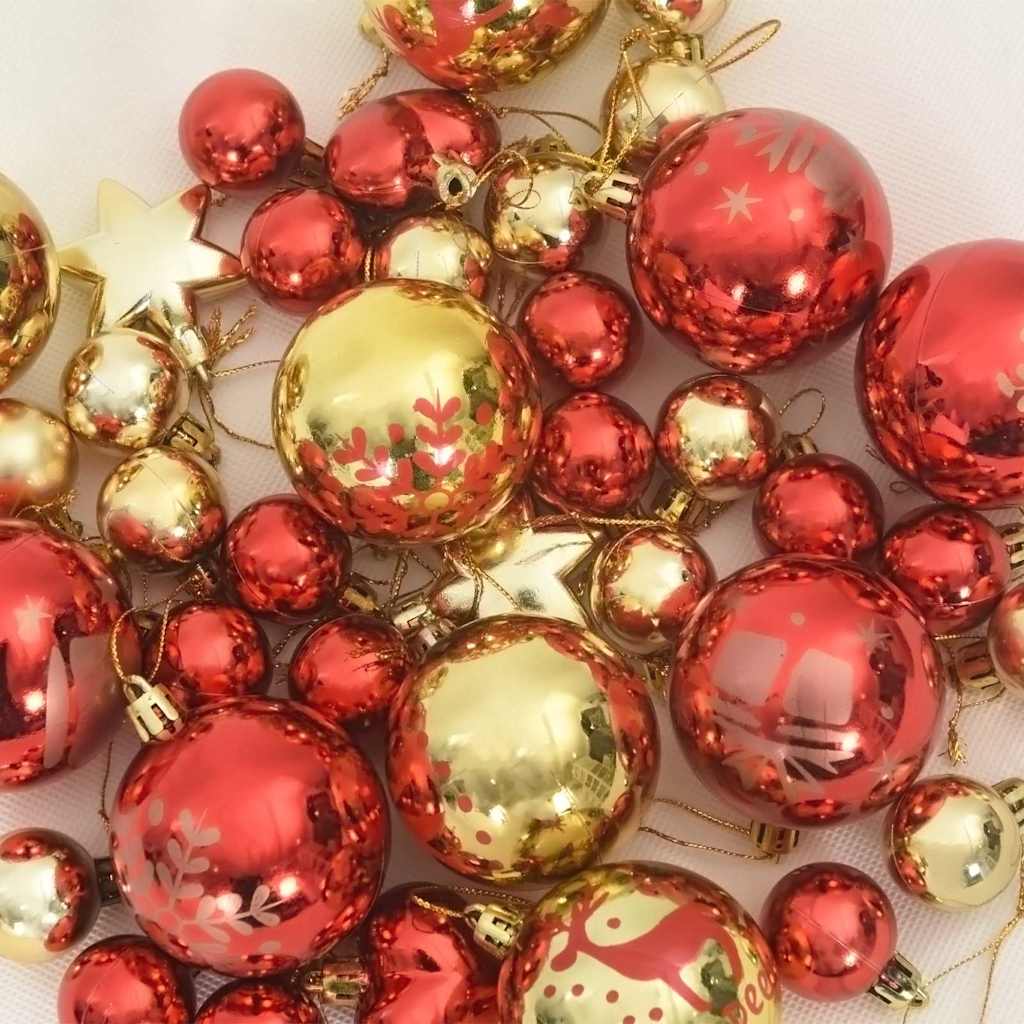 vidaXL Weihnachtskugel-Set 40 pcs Gold und Rot Kunststoff