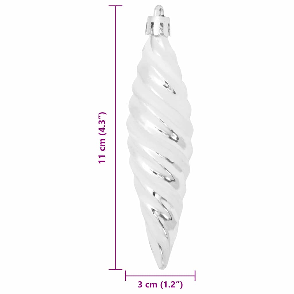 vidaXL Christmas Spiral Shape Ball 40 pcs Silber Kunststoff