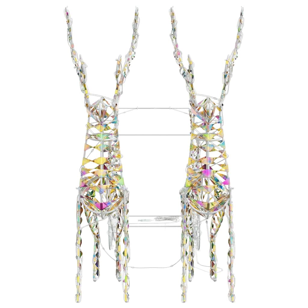 vidaXL Rentier Zieh Schlitten Warmes Weiß 30 x 12 x 54,5 cm PET