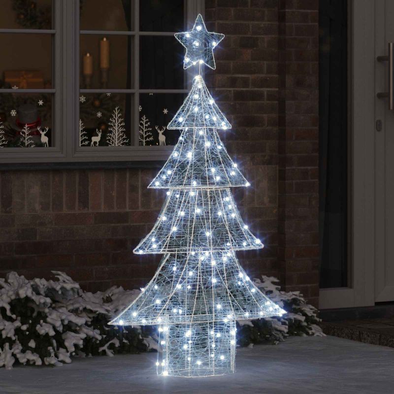 vidaXL Weihnachtsbaum mit 100 LEDs Warmweiß 120 cm Acryl