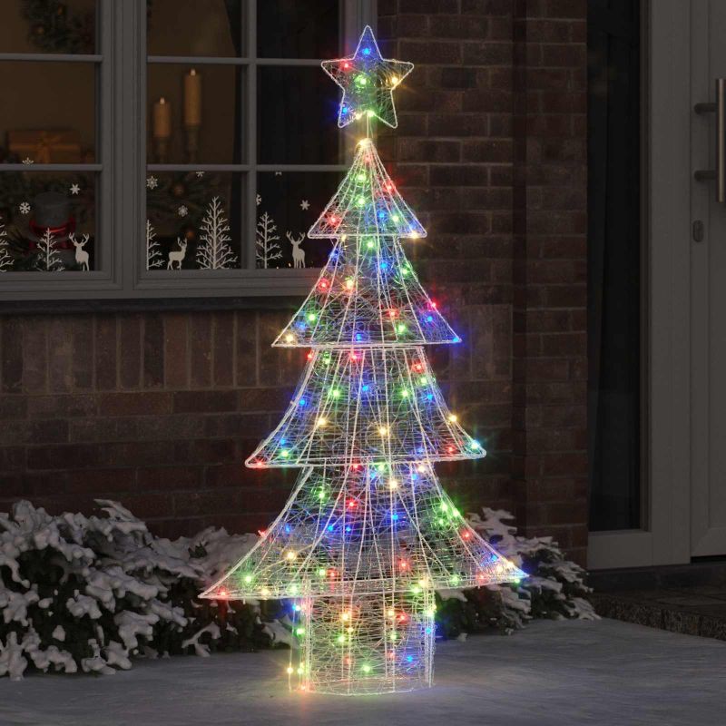 vidaXL Weihnachtsbaum mit 100 LEDs Warmweiß 120 cm Acryl