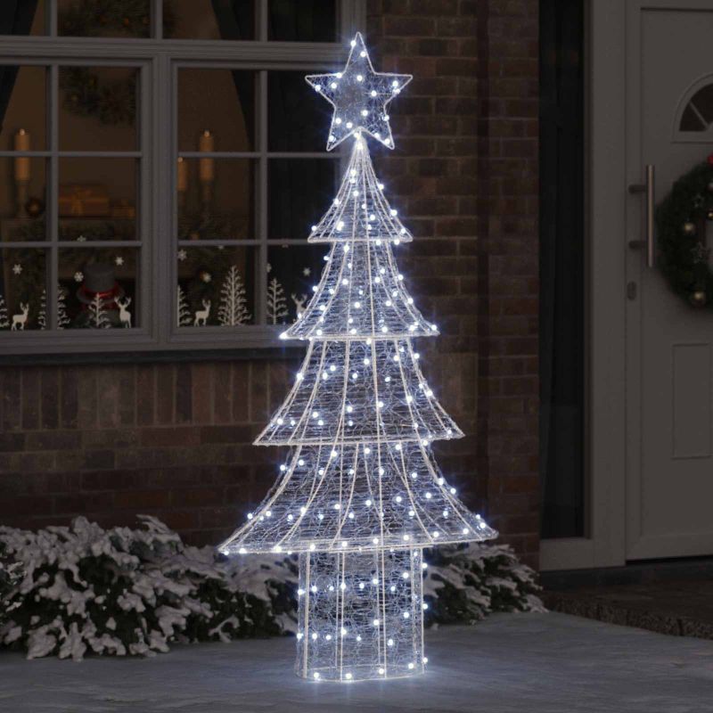 vidaXL Weihnachtsbaum mit 100 LEDs Warmweiß 120 cm Acryl