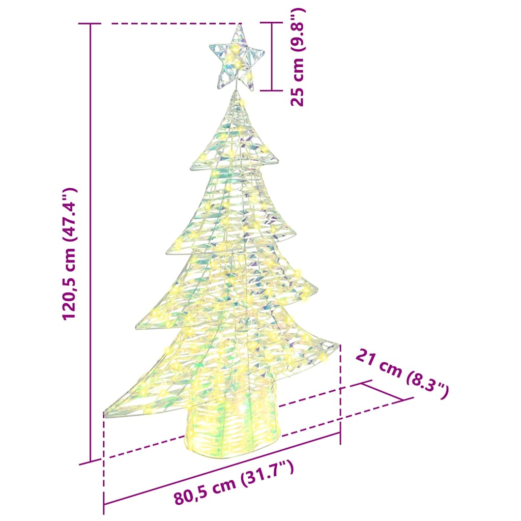 vidaXL Weihnachtsbaum mit 120 LEDs Warmweiß 120 cm PET