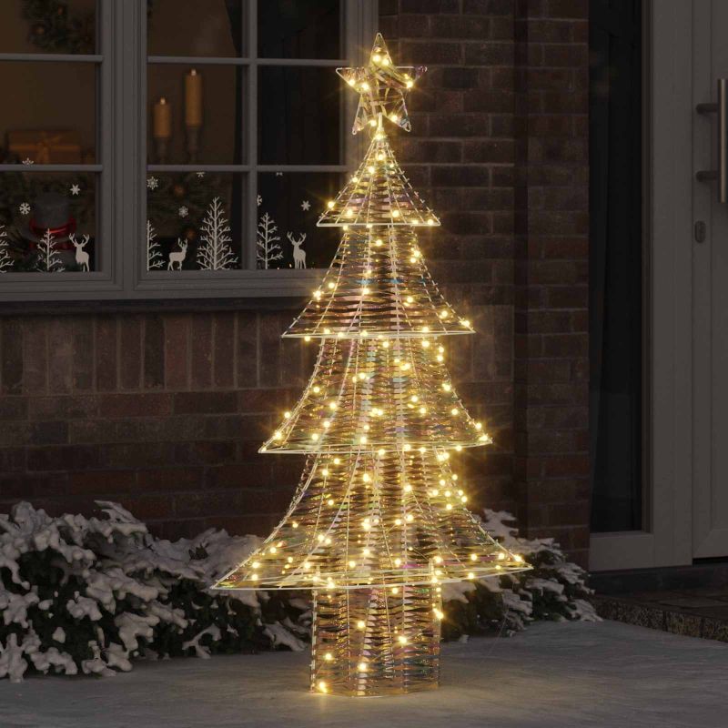 vidaXL Weihnachtsbaum mit 120 LEDs Warmweiß 120 cm PET