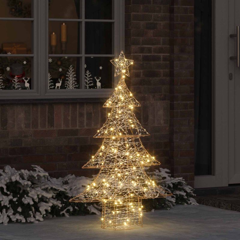 vidaXL Weihnachtsbaum mit 120 LEDs Warmweiß 120 cm PET