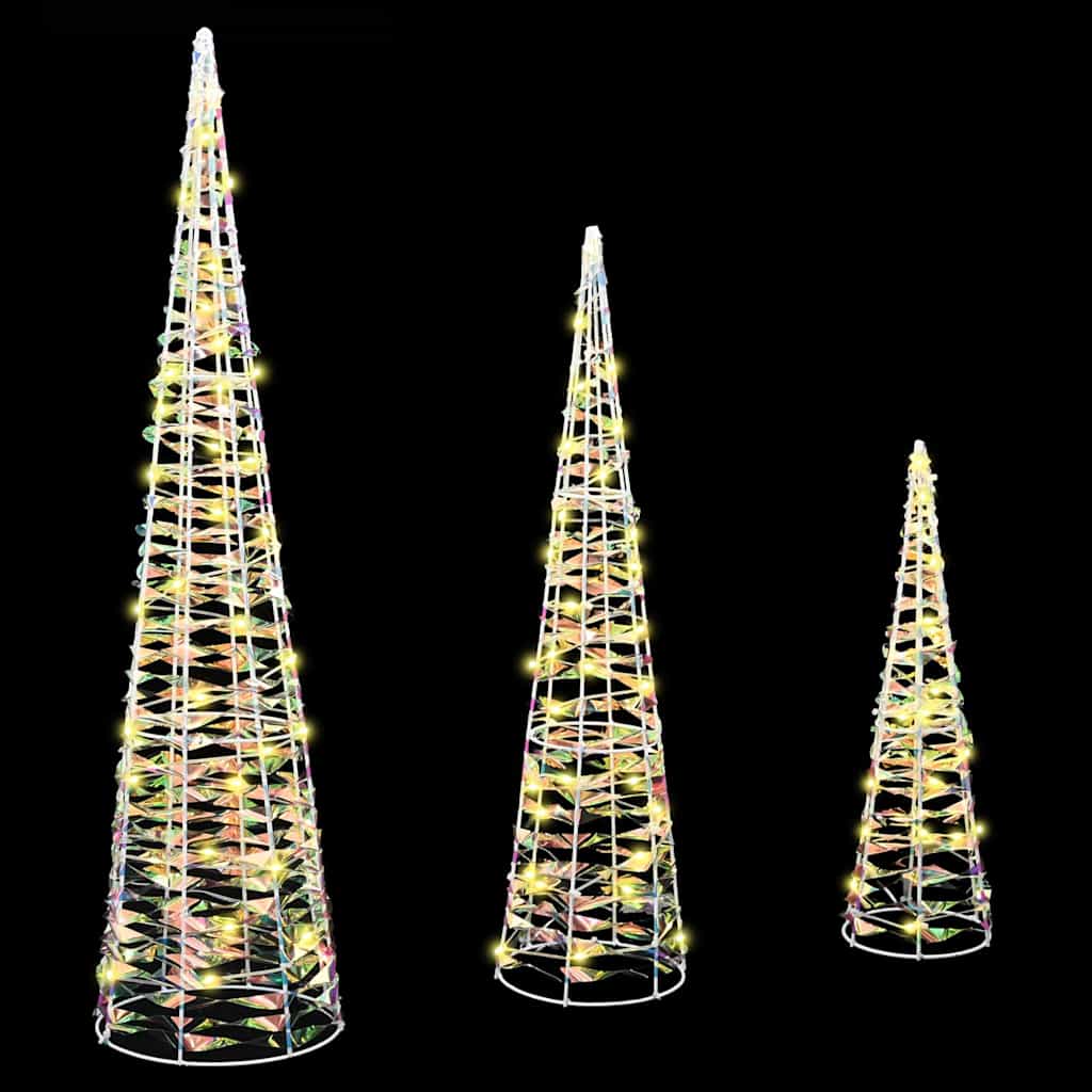 vidaXL Weihnachtsbaum mit 90 LEDs 3 pcs Warmweiß 20 x 20 x 80 cm PET