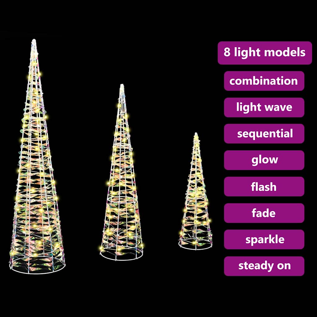 vidaXL Weihnachtsbaum mit 90 LEDs 3 pcs Warmweiß 20 x 20 x 80 cm PET