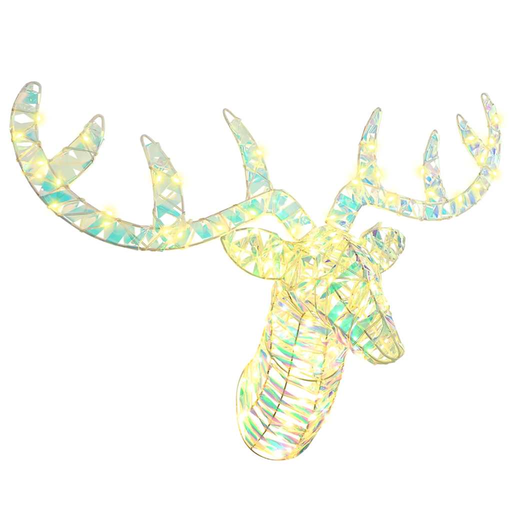 vidaXL Rentier Zieh Schlitten Warmweiß 68 x 36,5 x 62,5 cm PET