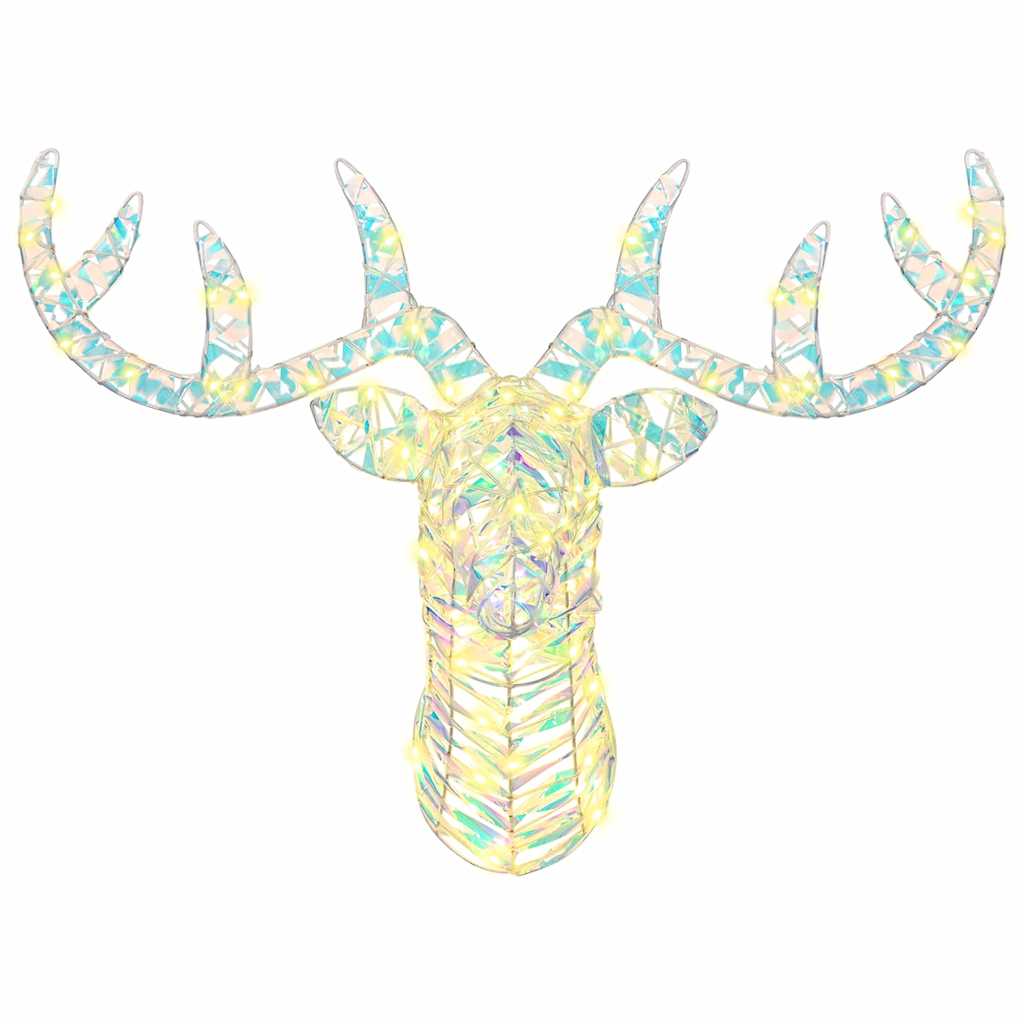 vidaXL Rentier Zieh Schlitten Warmweiß 68 x 36,5 x 62,5 cm PET