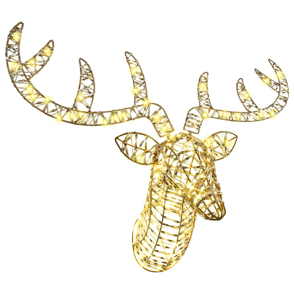 vidaXL Rentier Zieh Schlitten Warmweiß 68 x 36,5 x 62,5 cm PET