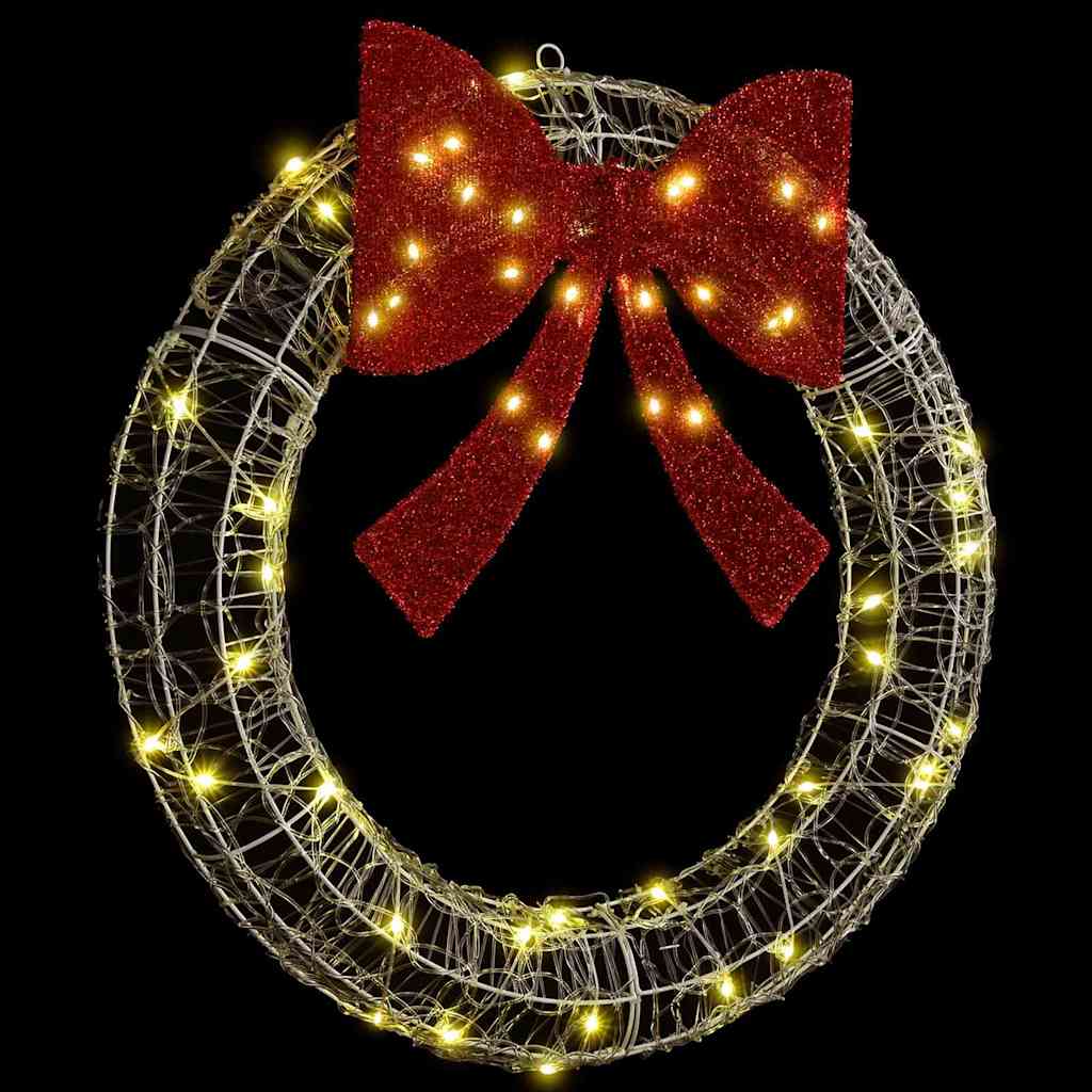 vidaXL Kranz mit 60 LEDs Warmweiß 76 x 8,5 x 76 cm Acryl