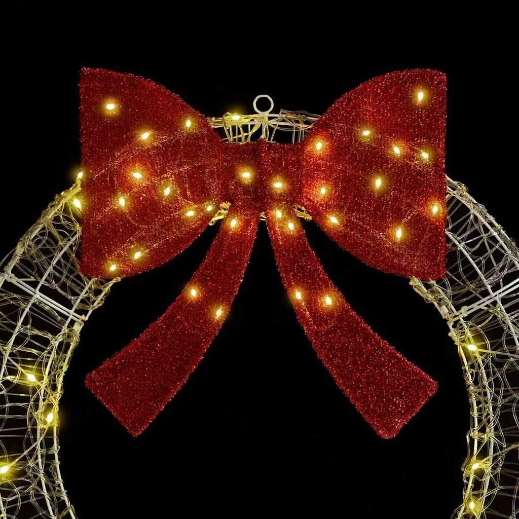 vidaXL Kranz mit 60 LEDs Warmweiß 76 x 8,5 x 76 cm Acryl