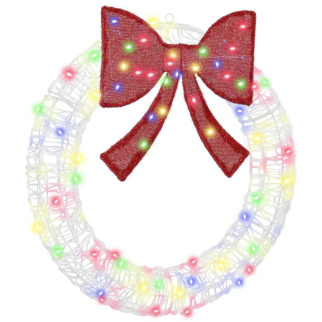 vidaXL Kranz mit 60 LEDs Warmweiß 76 x 8,5 x 76 cm Acryl