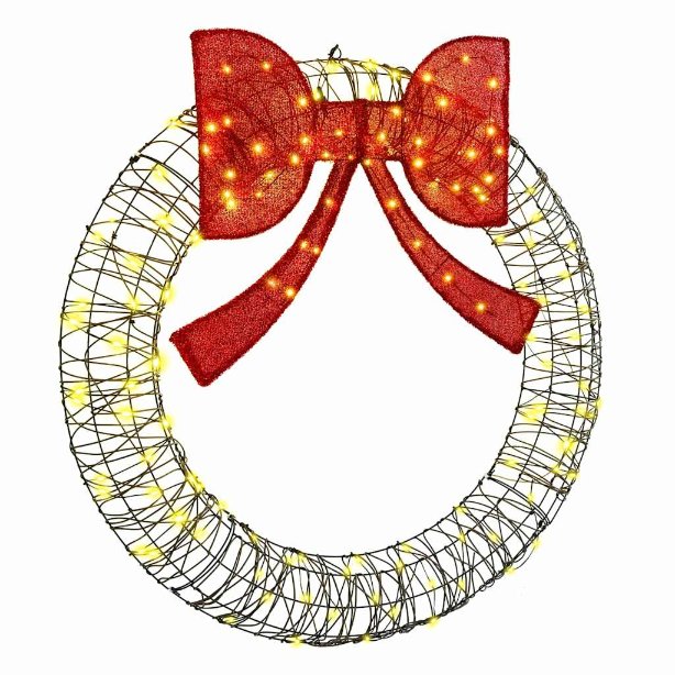 vidaXL Kranz mit 60 LEDs Warmweiß 75 cm PET