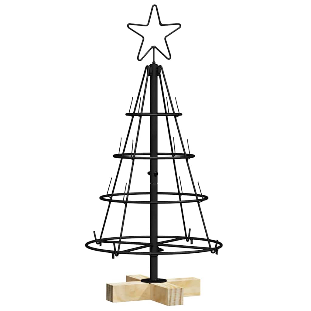 vidaXL Weihnachtsdeko mit Ständer Schwarz 60 cm Stahl