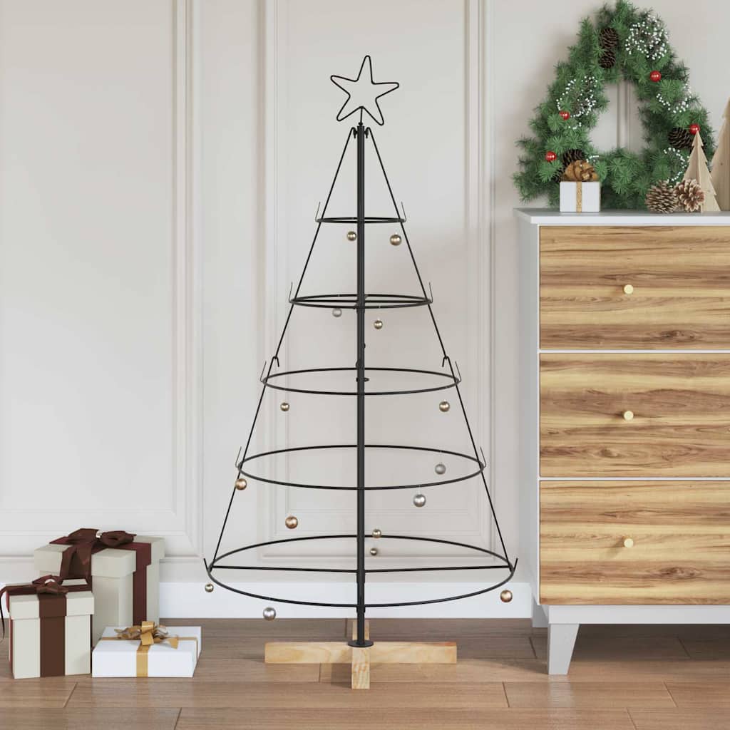 vidaXL Weihnachtsdeko mit Ständer Schwarz 60 cm Stahl