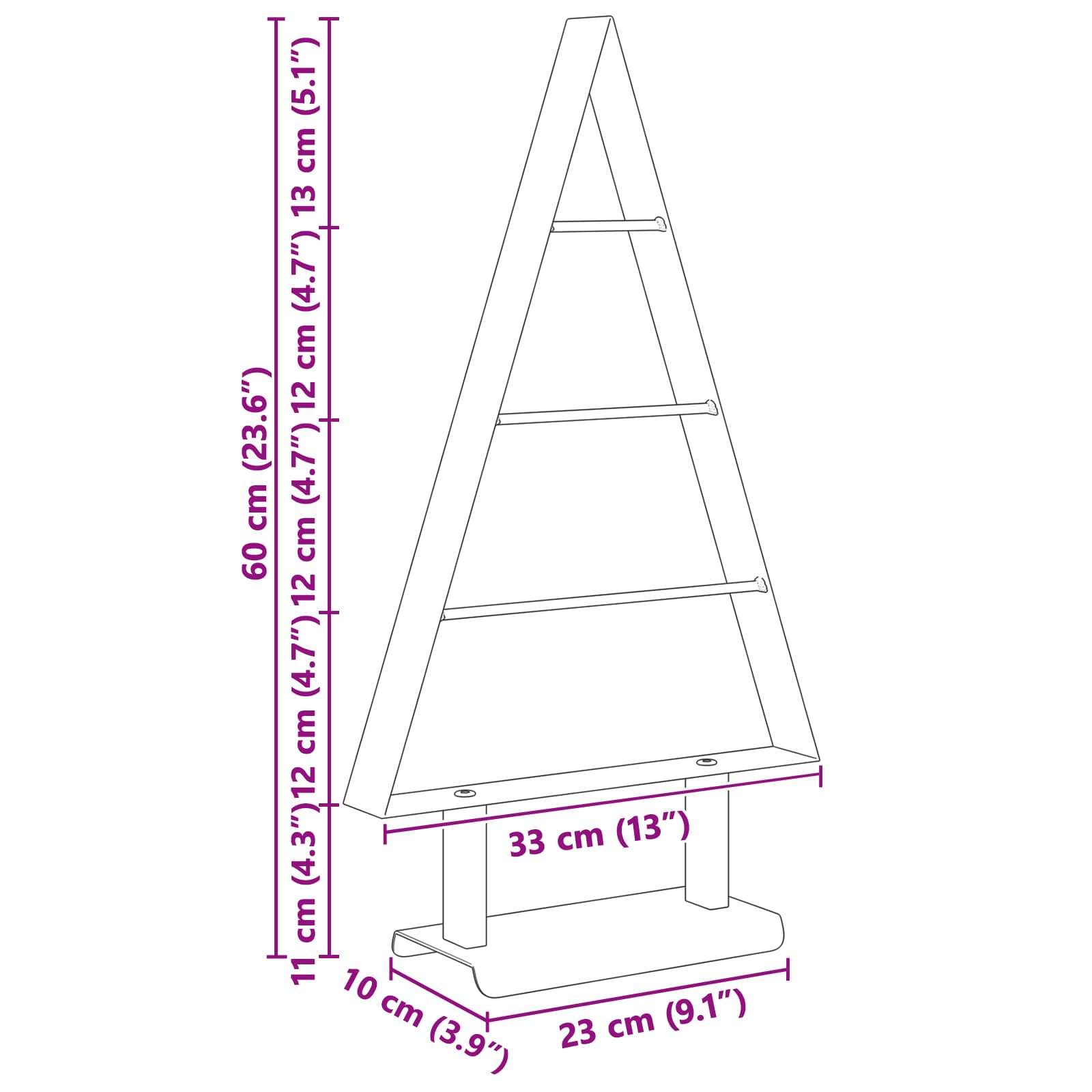 vidaXL Metall Weihnachtsbaum mit Ständer Schwarz 60 cm Stahl