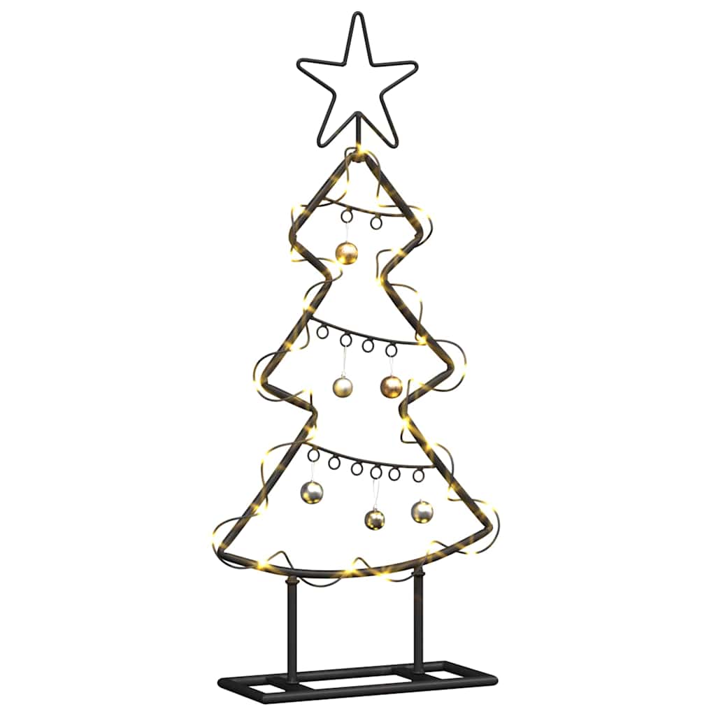 vidaXL Metall Weihnachtsbaum mit Ständer Schwarz 60 cm Stahl