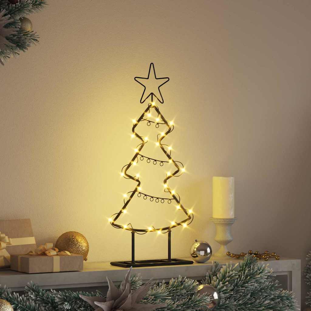 vidaXL Metall Weihnachtsbaum mit Ständer Schwarz 60 cm Stahl