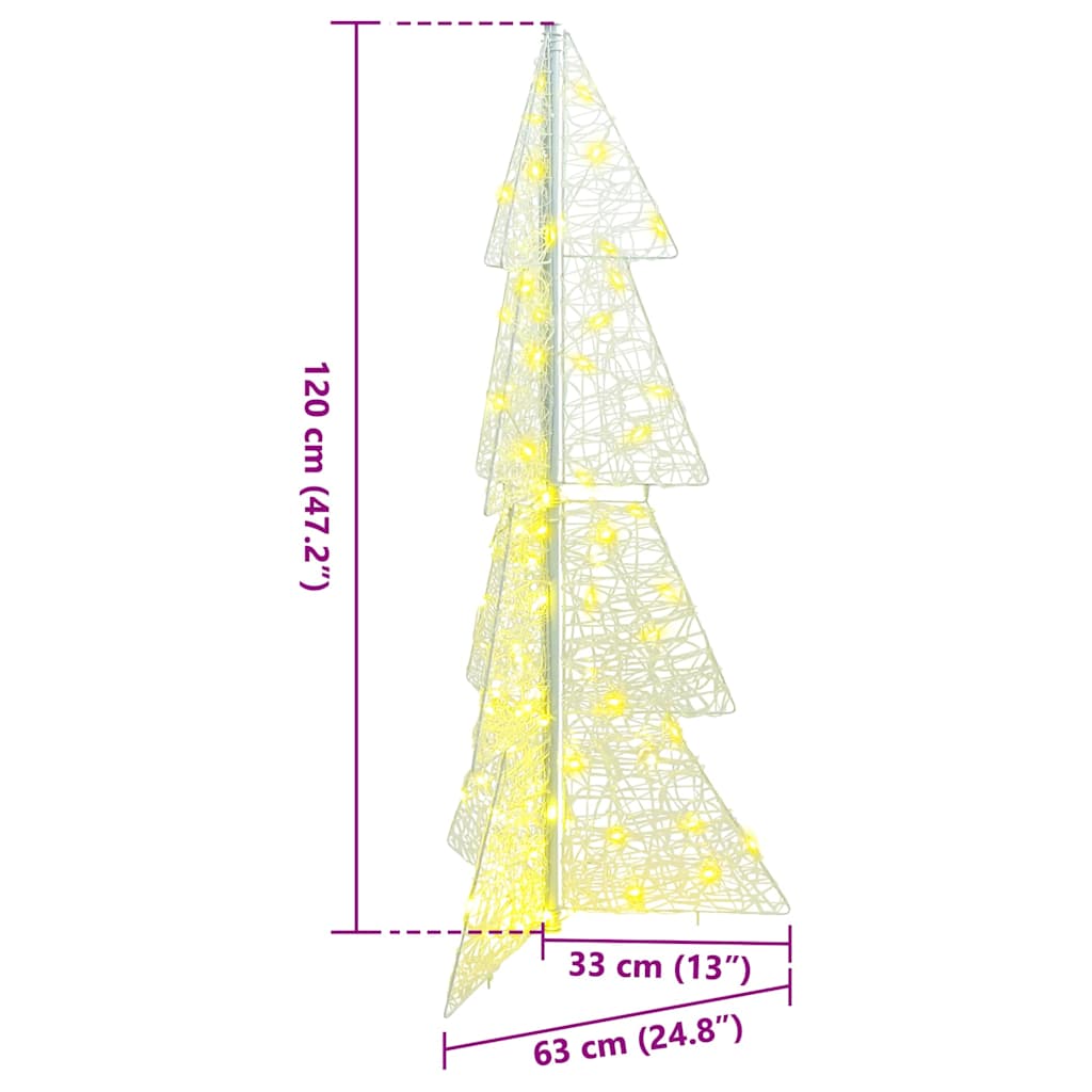 vidaXL Weihnachtsbaum mit 100 LEDs Warmes Weiß 120 cm Acryl