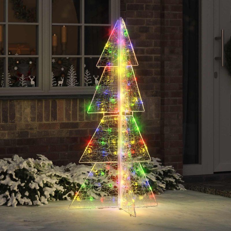 vidaXL Weihnachtsbaum mit 100 LEDs Warmes Weiß 120 cm Acryl