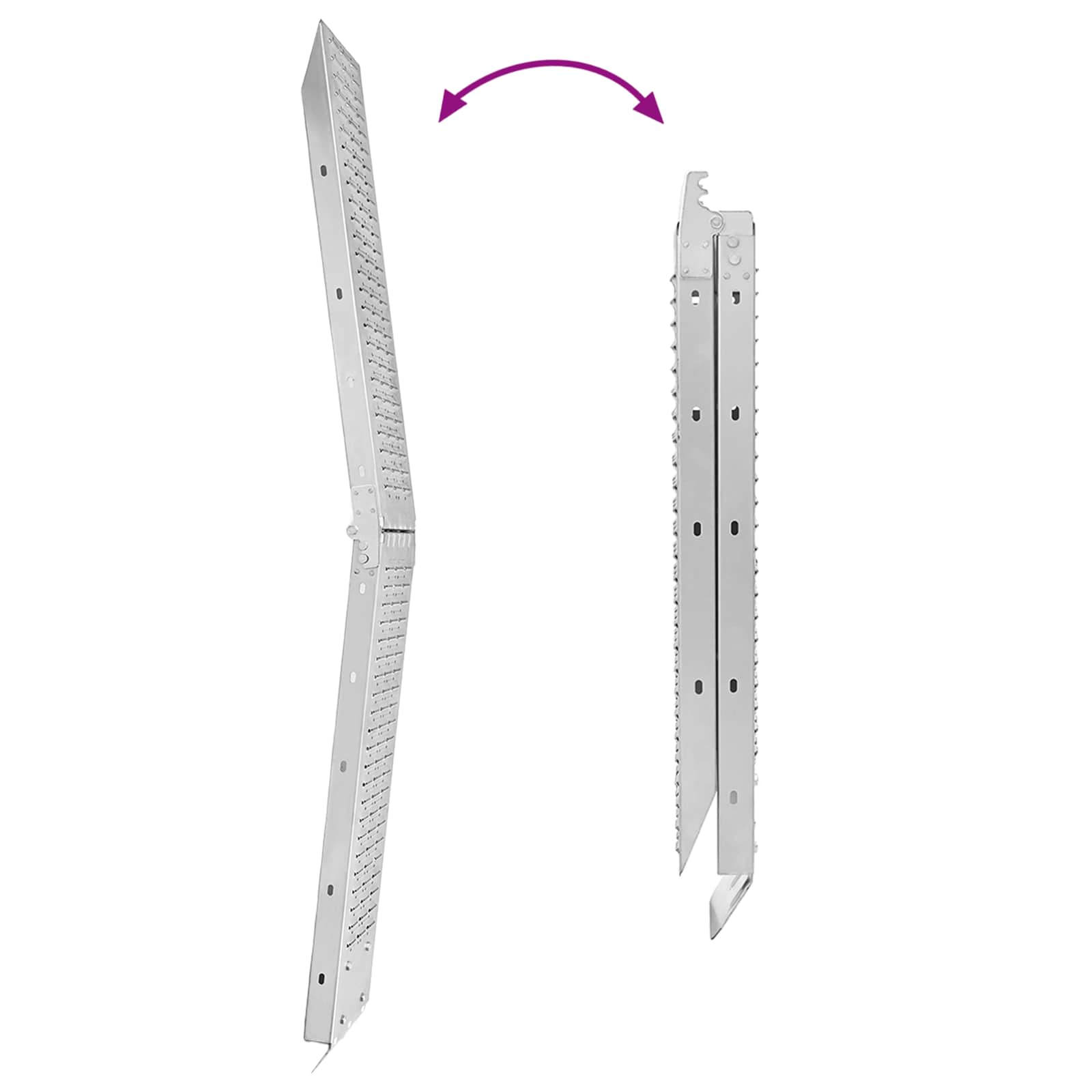 vidaXL Laderampe 2 pcs Silber 166 x 22,5 x 4,5 cm Verzinkter Stahl