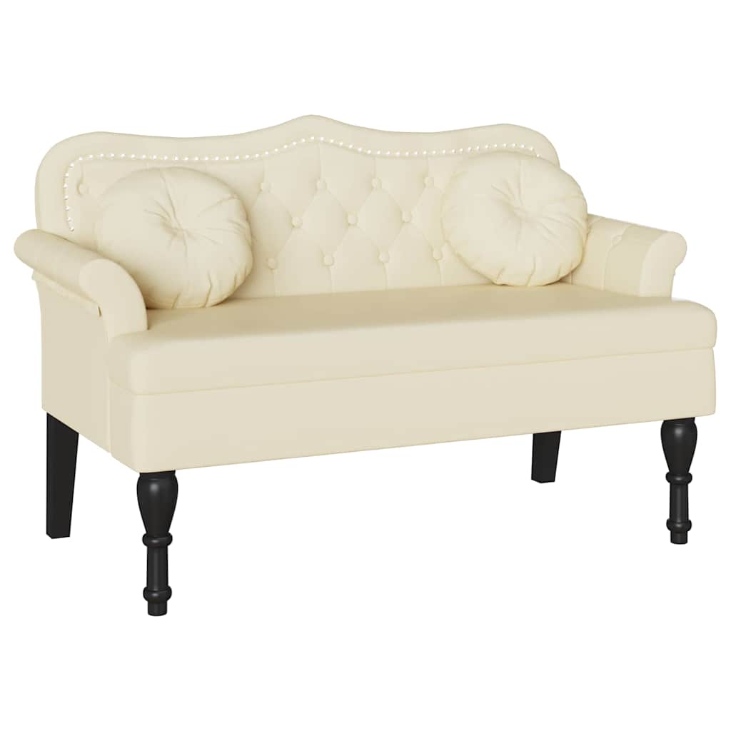 vidaXL Chesterfield Bench Creme 120,5 x 65 x 75 cm Kunstleder